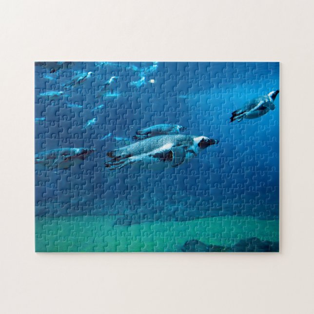 Pinguins de natação, Quebra-cabeça de serra-de-vid (Horizontal)