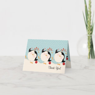 Pinguins de Natal Obrigado Notas