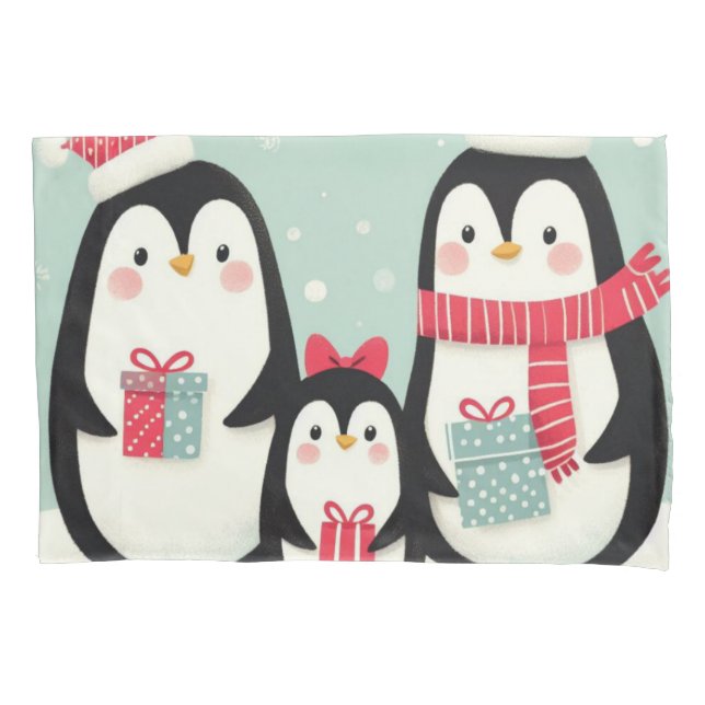 Pinguins de neve de Natal feliz (Frente)