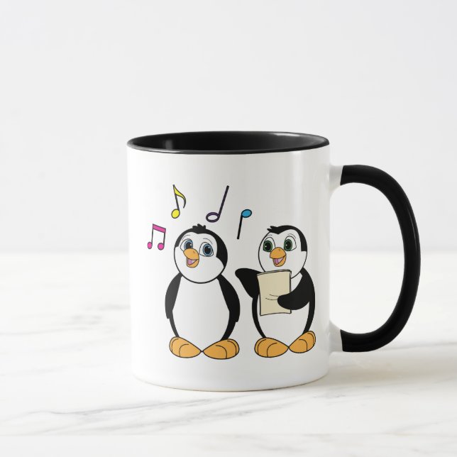 Pinguins dos desenhos animados que cantam a caneca (Direita)