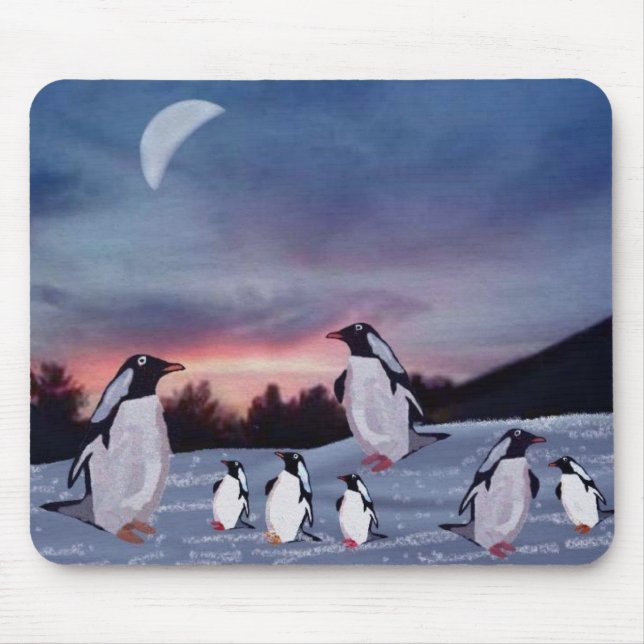 Pinguins no gelo Mousepad (Frente)