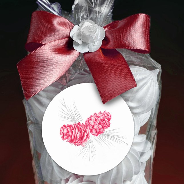 Pinhas em cones, etiqueta de casamento no inverno  (Criador carregado)