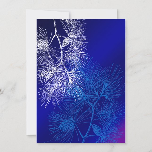 Pinheiro de inverno azul e branco (Frente)