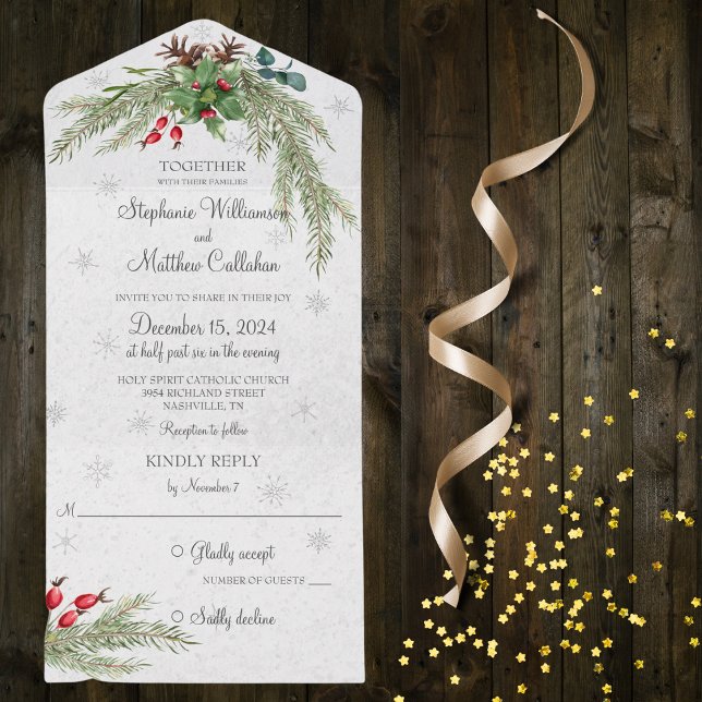 Pinheiro de Natal e Flocos de Neve (Also available with QR code)