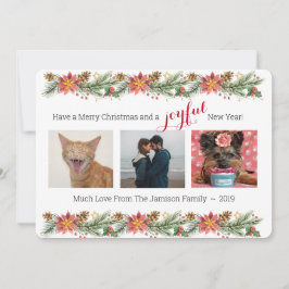 Pinheiro de Natal e Poinsettias - Alegria