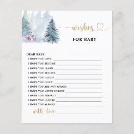 Pinheiros de inverno Desejam um cartão para bebês