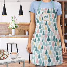Pinheiros de Natal Pastel Monogramados Cozinha