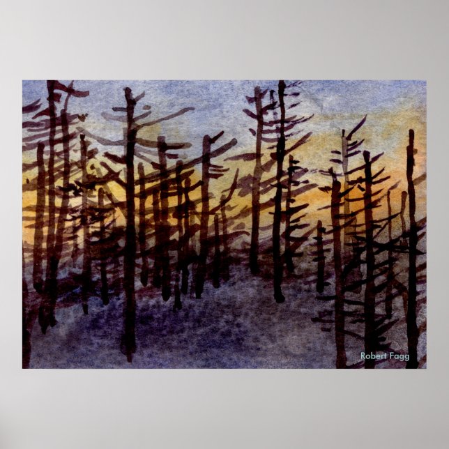 Pinheiros de Poster de paisagens "Sunset Skags" (Frente)