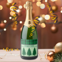 Pinheiros de Tartan Preto Verde