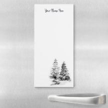 Pinheiros Desenhados à Mão Árvores Negras Brancas 