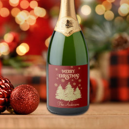 Pinheiros Dourados Flocos de Neve Dourados