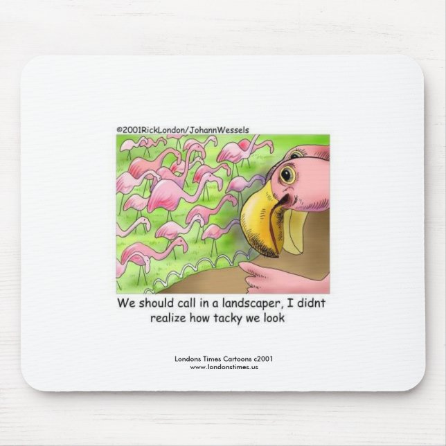 Pinho Flamingos Rosa Brega Divertido Mouse Pad (Frente)
