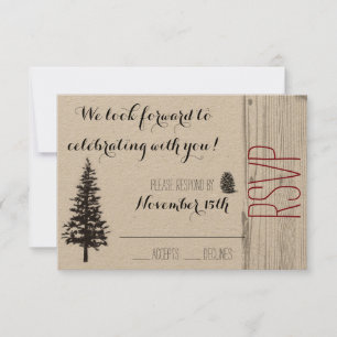 Pinho rústico que Wedding RSVP