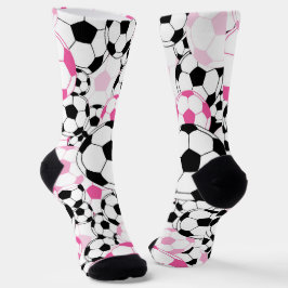 Pink and Black Soccer Ball Print Football Fan