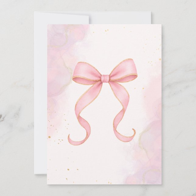 Pink and Gold Baby Shower Invitation (Verso)