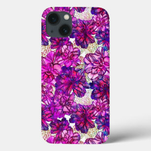 Pink And Purple Abstract Flowers Pattern