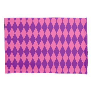 Pink and Purple Harlequin Checkered Design 