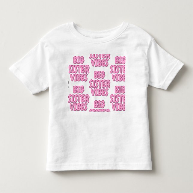 Pink and White Big Sister T-Shirt (Frente)