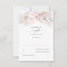 Pink Anthuriums e Pampas Grass Weding RSVP