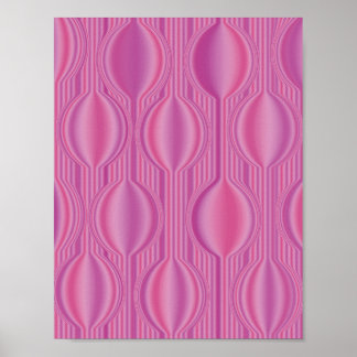 Pink Art Deco Geometric Pattern Modern Poster