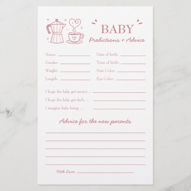 Pink Baby Is Brewing Coffee Predictions and Advice (Frente)