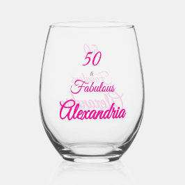 Pink Black 50 & Fabulous 50th  Birthday 