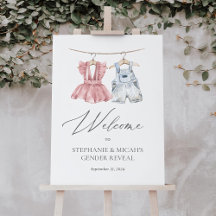 Pink & Blue Baby Clothe Gender Revebar Sinal de Bo