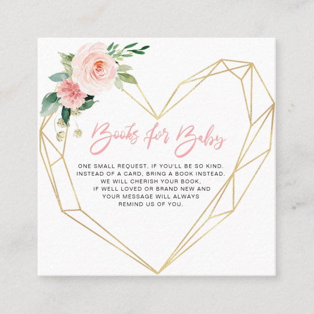 pink blush bloga livros geométricos para cartão de (Frente)