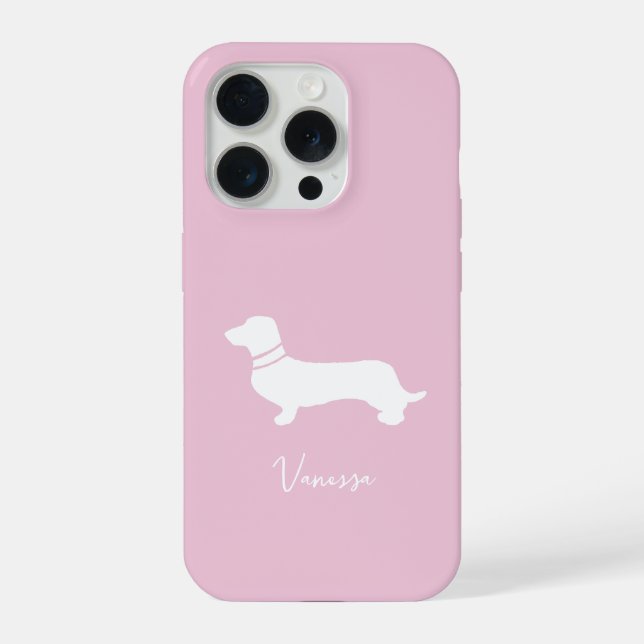 Pink blush champagne custom modern dachsund (Verso)