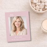 Pink blush photo birthday invitation<br><div class="desc">A soft blush pink colored background,  white text.  Personalize and add your photo and the details. 

1 sheet = 1 invitation printed edge to edge.</div>