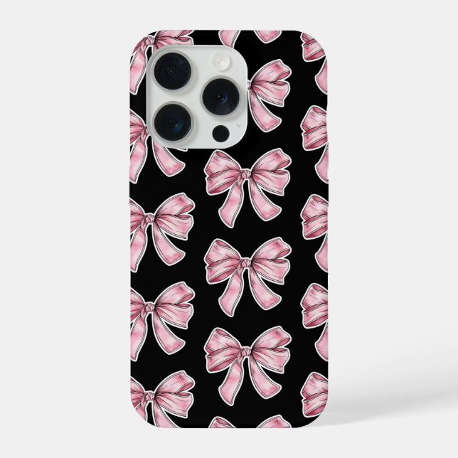 Pink Bow Pattern Phone Case (Verso)