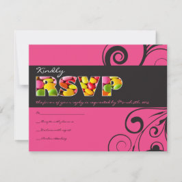 PINK CANDY Bat Mitzvah - Cartão de Resposta a Conv