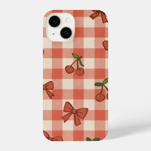 "Pink Cherry & Ribbon Pattern Phone Case – Cute  (Verso)