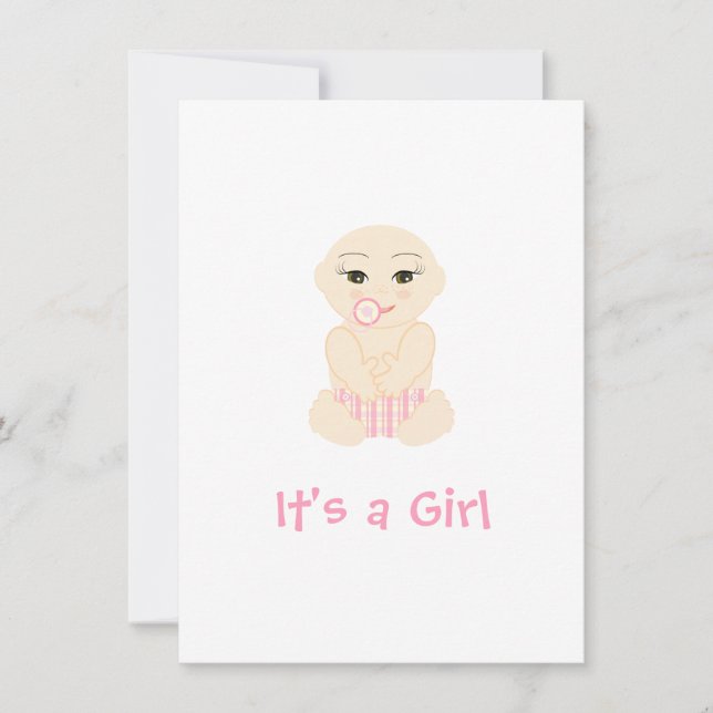 Pink Chic Baby Shower Girl It's a Girl Quote  (Frente)
