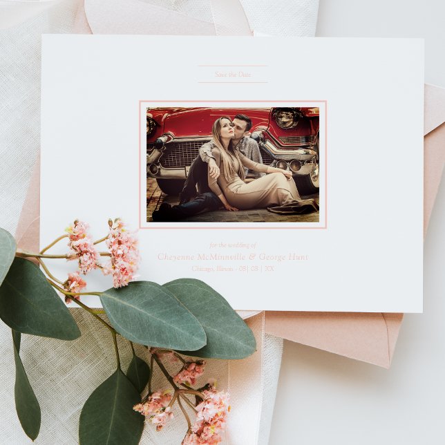 Pink Chic Sophisticated Minimalist Photo Wedding (Criador carregado)