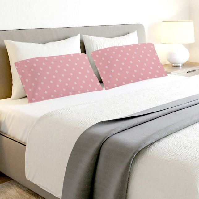 Pink Circles Pattern Pair Of Pillowcases (Criador carregado)