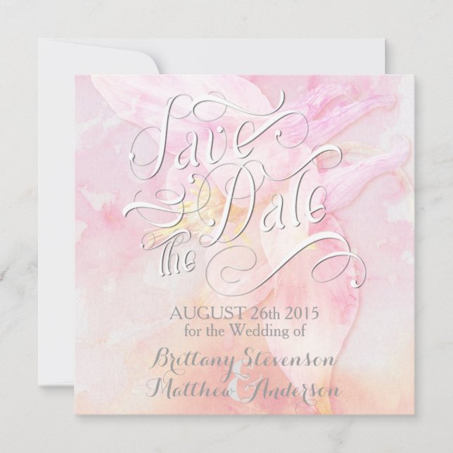 PINK COLUMBINE FLOWER WATERCOLOR ESLASH BRIDAL (Frente)