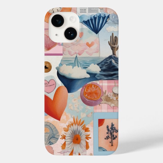 Pink Cute Trendy Preppy Collage Scrapbook (Verso)