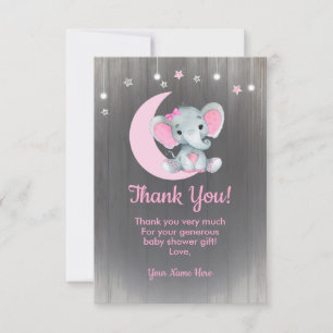 Pink de Cartões de agradecimentos Elefante de Garo