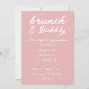 PINK DE CONVITE DE CHÁ PINKBRIDAL BRUNCH E BUBBLY