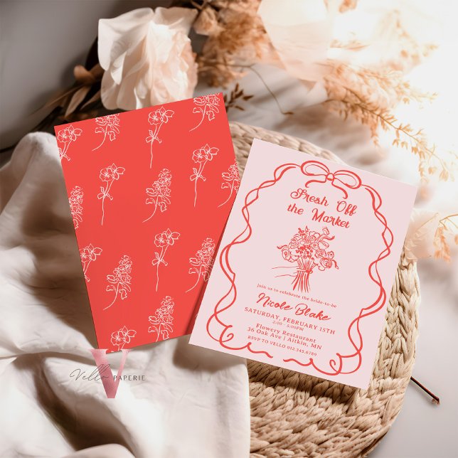 Pink desenhado à mão do convite para Chás de panel (Criador carregado)