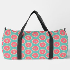 Pink Doughnut with Sprinkles Pattern on Aqua Blue