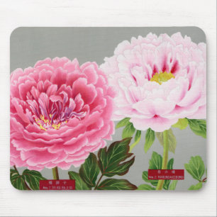 PINK E GREEN JAPONESE FLOWERS Mousepad