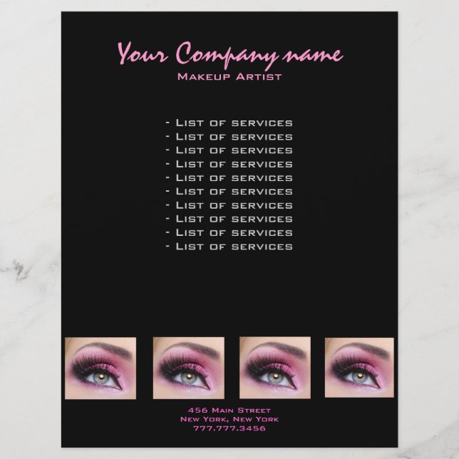 Pink Eyeshadela longas lascas oculares folheto art (Frente)