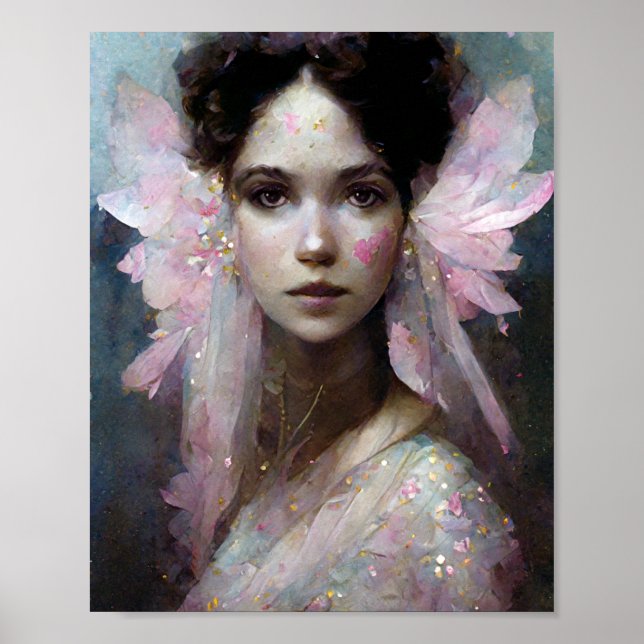 Pink Fae 3 Fantasy Art Poster (Frente)
