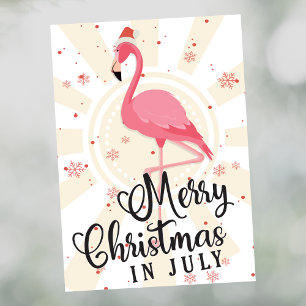 Pink Flamingo Christmas — Cartão de Saudação de Ju