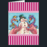 PINK FLAMINGO SNOWMAN, CHRISTMAS GREEETING CARTÃO<br><div class="desc">FLAMINGOS FAZEM NEVES DE PINCO. Verso: "NATAL DE PINCO FELIZ". UM SORRISO PARA OS FERIADOS. GREETING/NOTE CARTÃO DE NATAL Cor-de-rosa escuro/Limite de distribuição branca *Personalizar ... .Procure Itens Correspondentes Susan Brack Design</div>
