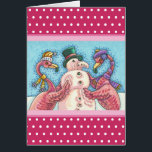 PINK FLAMINGO SNOWMAN, CHRISTMAS GREEETING CARTÃO<br><div class="desc">FLAMINGOS FAZEM NEVES DE PINCO. Verso: "NATAL DE PINCO FELIZ". UM SORRISO PARA OS FERIADOS. GREETING/NOTE CARTÃO cor-de-rosa/borda branca da Bolinhas *Personalizar ... .Procure Itens Correspondentes Susan Brack Design</div>