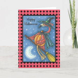 PINK FLAMINGO WITCH HALLOWETING Vazio DE CARTÃO D