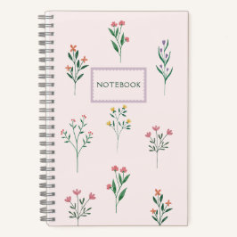 Pink floral personalizado notebook